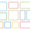クレヨンラインの角丸四角フレームセット/パステルカラー Stock ベクター | Adobe Sto