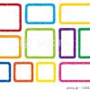 クレヨンラインの角丸四角フレームセット/カラフルのイラスト素材 [130826868] - PIXT
