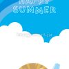 白くまと青空の夏バナーフレーム15/縦長のイラスト素材 [192092019] - イメージマート